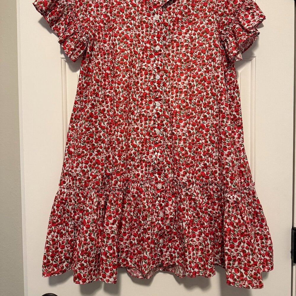 WOmens jcrew white red flower dress STYLE BY925 size S - Picture 3 of 5
